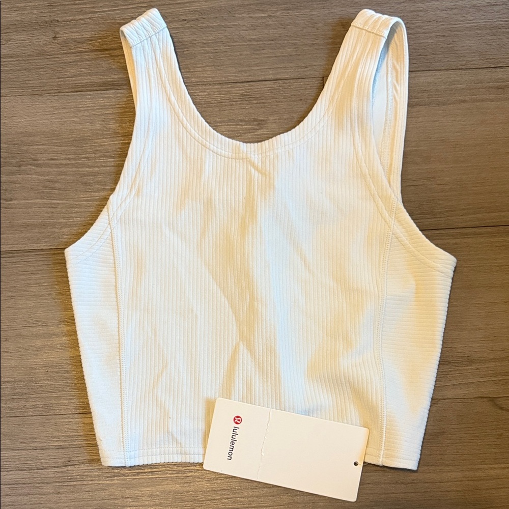 lululemon athletica White Ribbed Tank Top